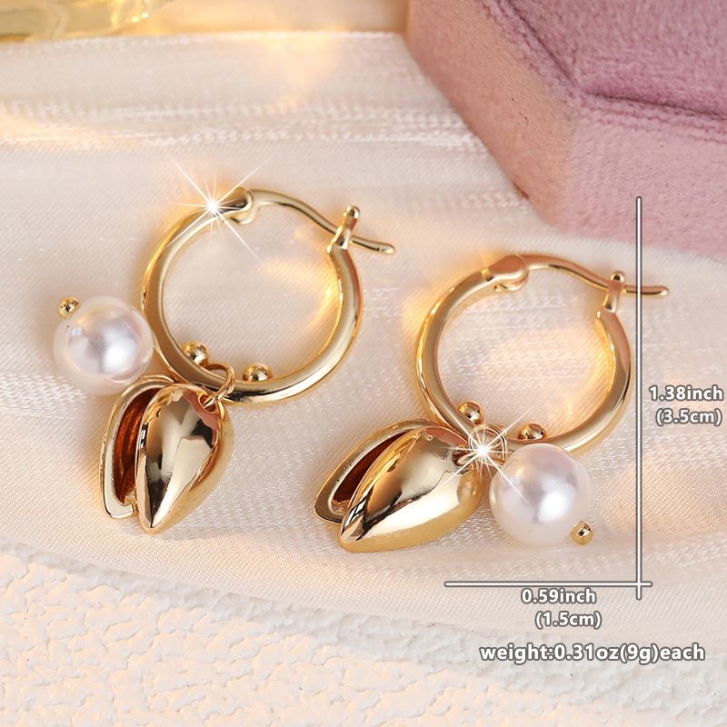 Women's Vintage-style Flower-shaped Drop Earrings, Elegant Gift